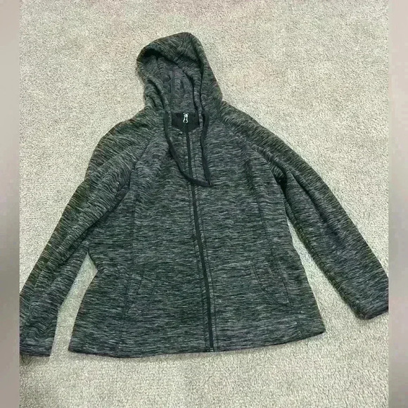 Size large women’s GREEN TEA hooded fleece zip up - Picture 1 of 3